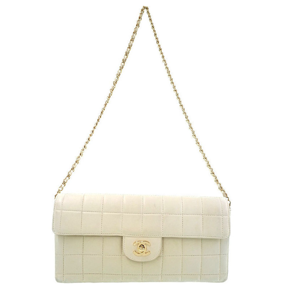 Chanel Chocolate Bar Chain Shoulder Bag Ivory